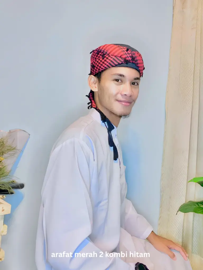 Katalog peci sorban arafat merah kombi 2